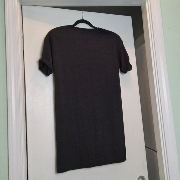 Nanette Lepore 2Tone Grey  90% Merino Wool Dress with Ruffle Front Detail Sz S - Picture 6 of 7